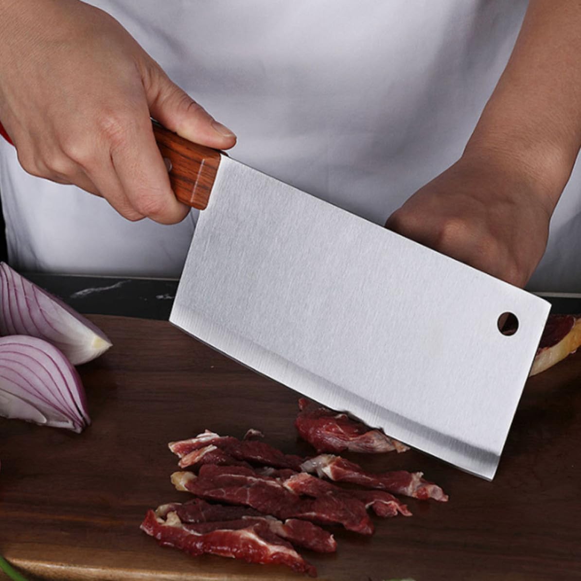 ULTECHNOVO 2 Pcs Professional Stainless Steel Chopper with Ergonomic Handle