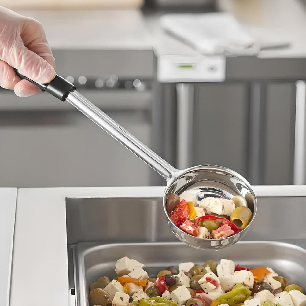 Marran 12 Cuillères à Portion Perforées et Solides en Acier Inoxydable pour la Cuisine, Cuillères à Portion et de Service Polyvalentes