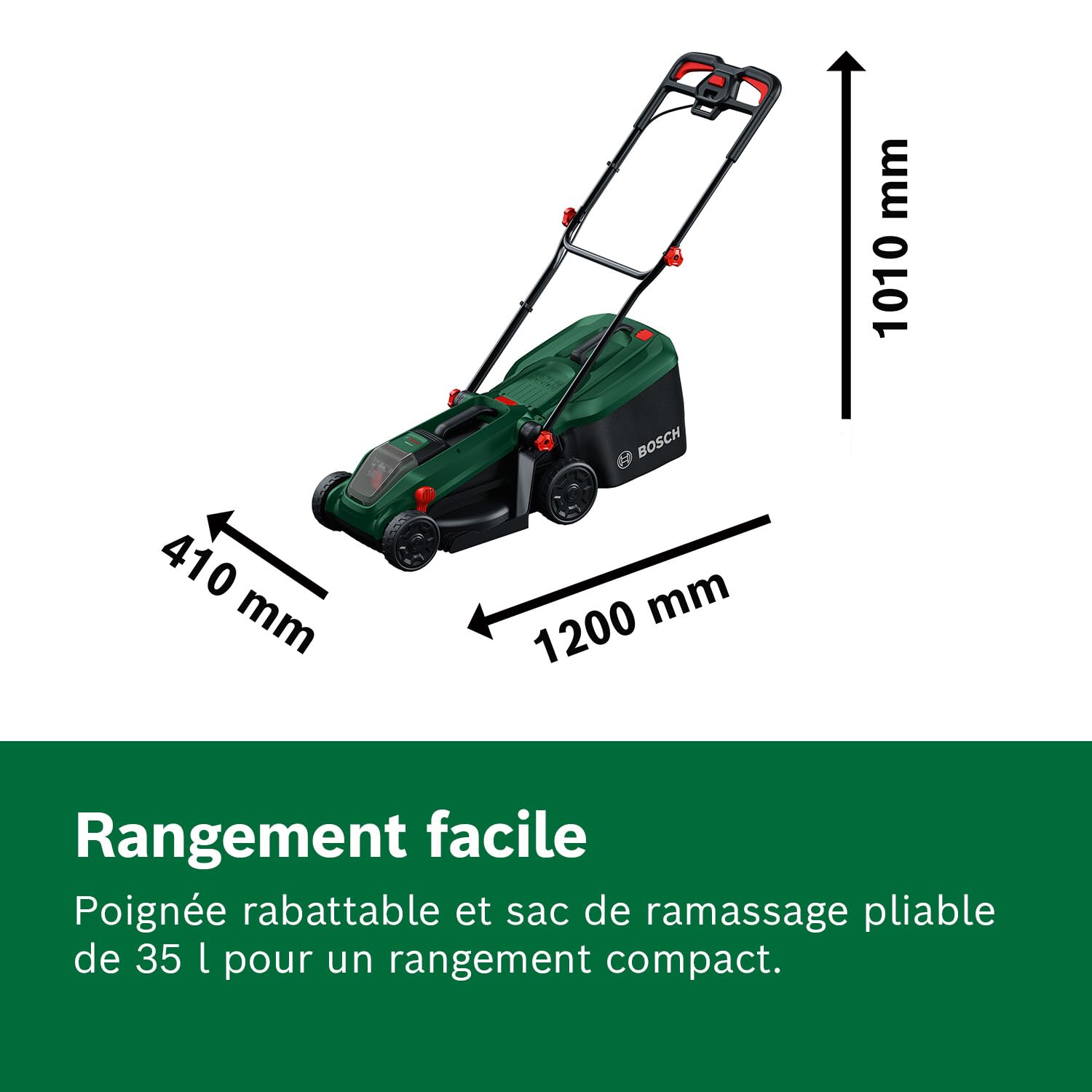Bosch ROTAK18V-32 Tondeuse à Gazon sans-Fil 32 cm 25-65 mm 35 l Mulching