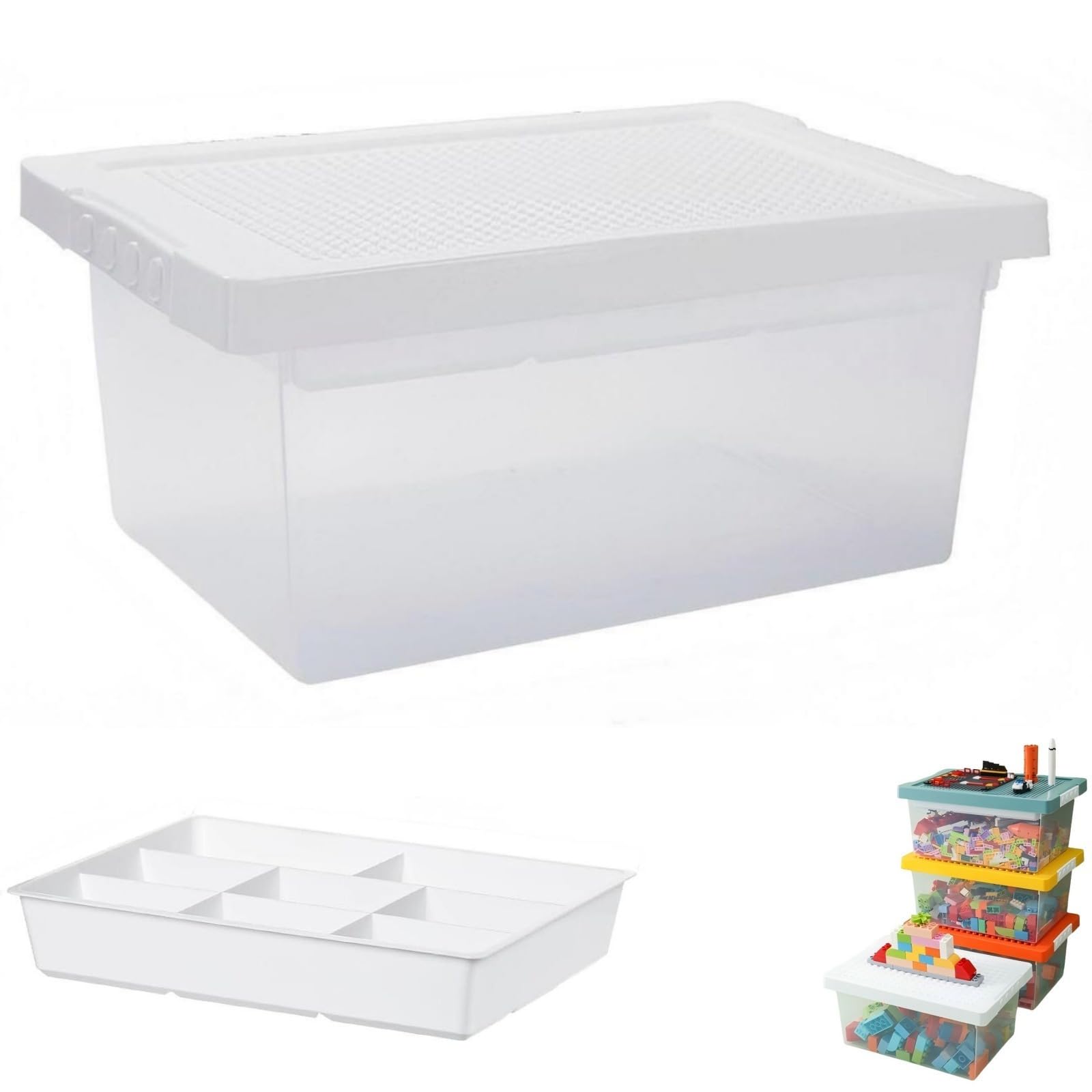 リブロック 大量✨️ 専用収納ケース＋作例集付き Amazon.co.jp: PUBANGJM ホワイト 多機能収納ボックス ブロック