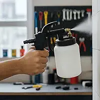 Pistola para Pintura Ar Direto 500 ml com Bico 1,1 mm, Alimentação por Sucção, Entrada 1/4", para Madeira, Metal, Parede, Automóveis e Artesanato