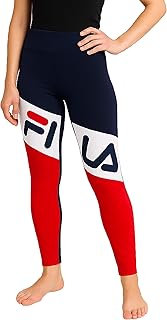 Fila Leggings para niñas, leggings suaves y transpirables de cintura alta para niñas, pantalones elásticos atléticos, ropa de entrenamiento (tallas: S-XL)
