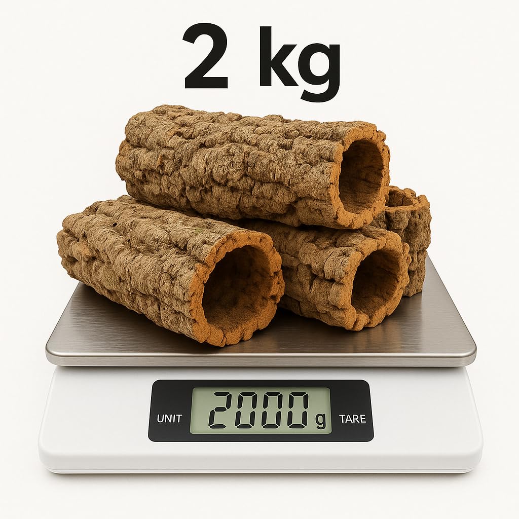 Korkröhren gemischt 2kg (ca.5-7 STK.) – Natur Korkröhre für Terrarium, Aquarium & Deko – Versteck & Kletterhilfe für Reptilien und Nager