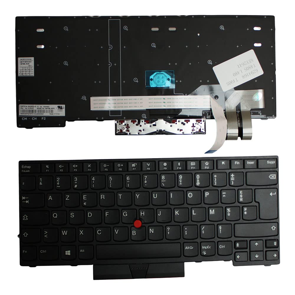 Power4Laptops Francese Nero Tastiera Sostitutiva per Portatili Compatibile con Lenovo 04Y0955