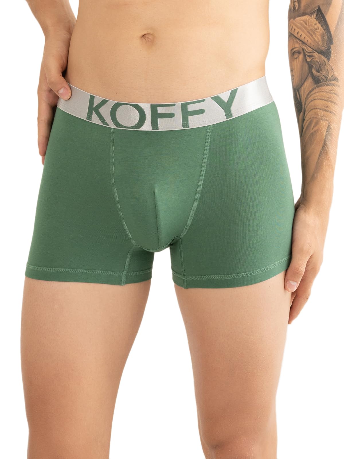 koffy Men's Malleable Cotton Lycra Long Trunk with Minus Cutting Pouch and Moisture Wicking Properties-picture-26