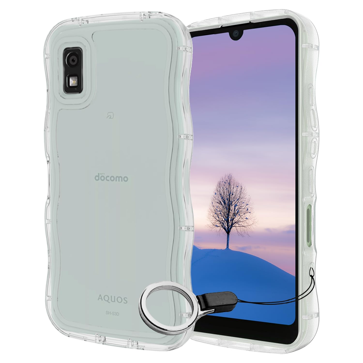 Amazon.co.jp: AQUOS wish3 ケース クリア ウェーブ SH-53D TPU波状の