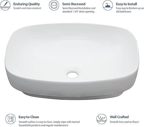 Miniatura 13 de Ordear - Lavabo de baño color blanco, para encimera.