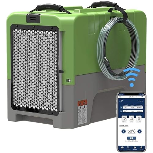 ALORAIR Smart WiFi LGR Dehumidifier with Hose, Commercial Dehumidifier with Pump, 5 Years Limited Warranty, cETL Listed, up to 180 PPD (Saturation), 85 PPD at AHAM, Flood Repair, Green