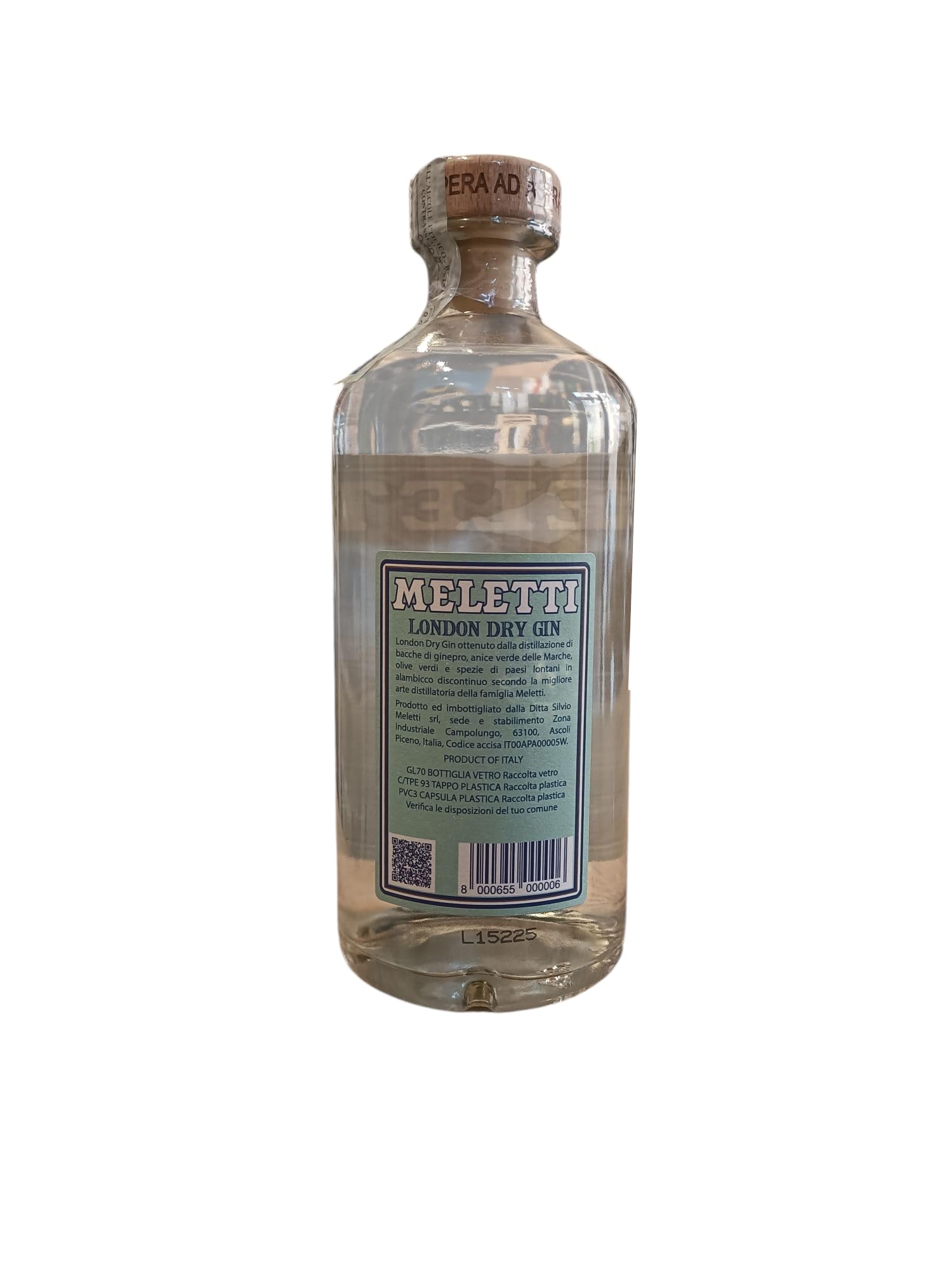 Gin Meletti Artigianale 70 cl – Gin Italiano Premium con Botaniche Selezionate e Note Agrumate – Distillato di Qualità delle Marche