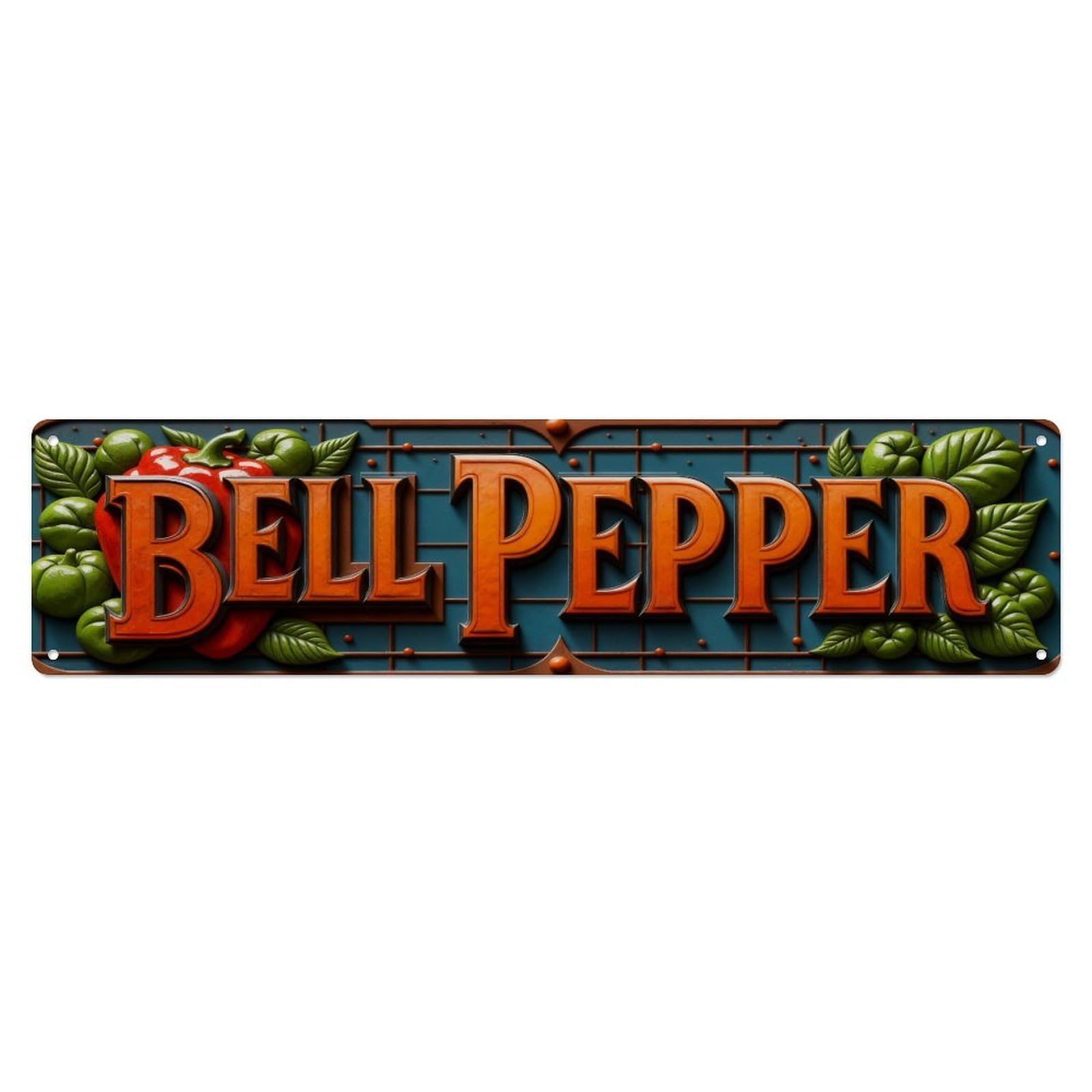 Bell Pepper Pattern Design Metal Tin Sign Plaque