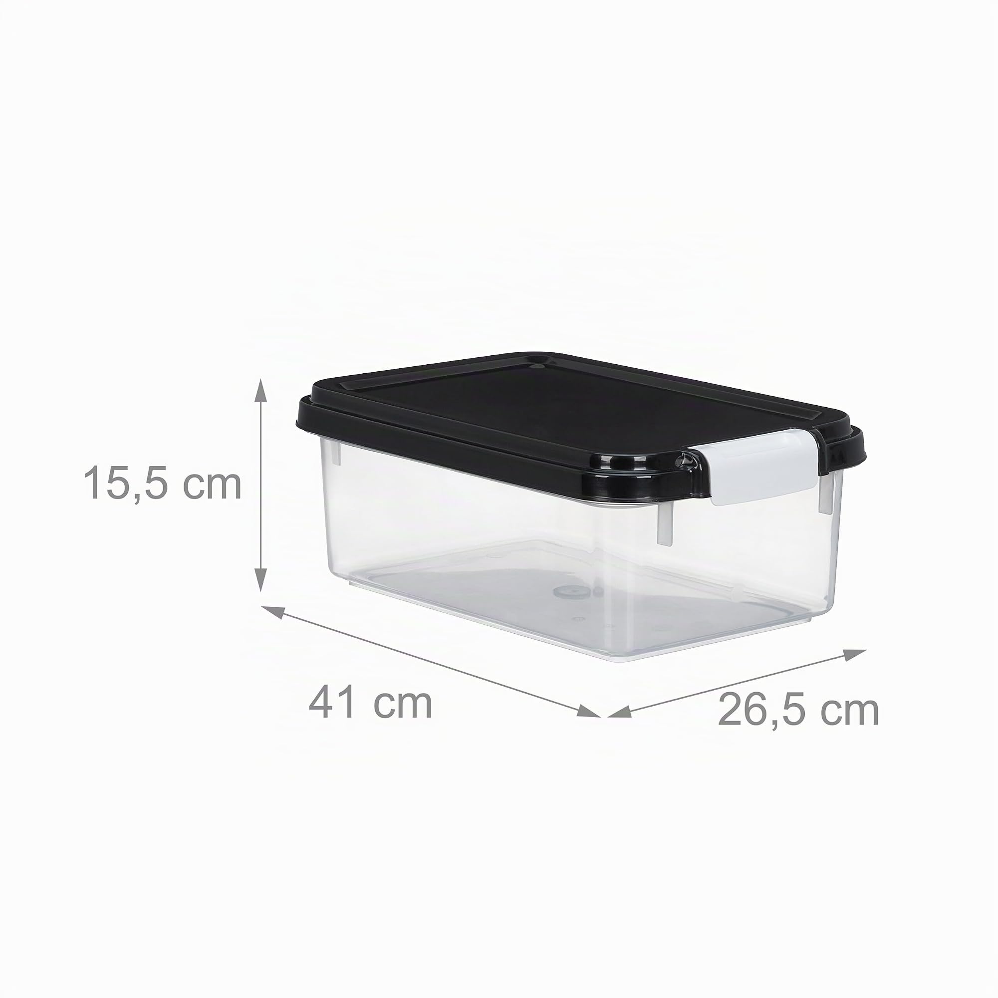 Relaxdays Hundefutter Aufbewahrungsbox 2er Set, 10L und 30L, Deckel, Rollen, Schaufel, Futterbox, transparent/schwarz
