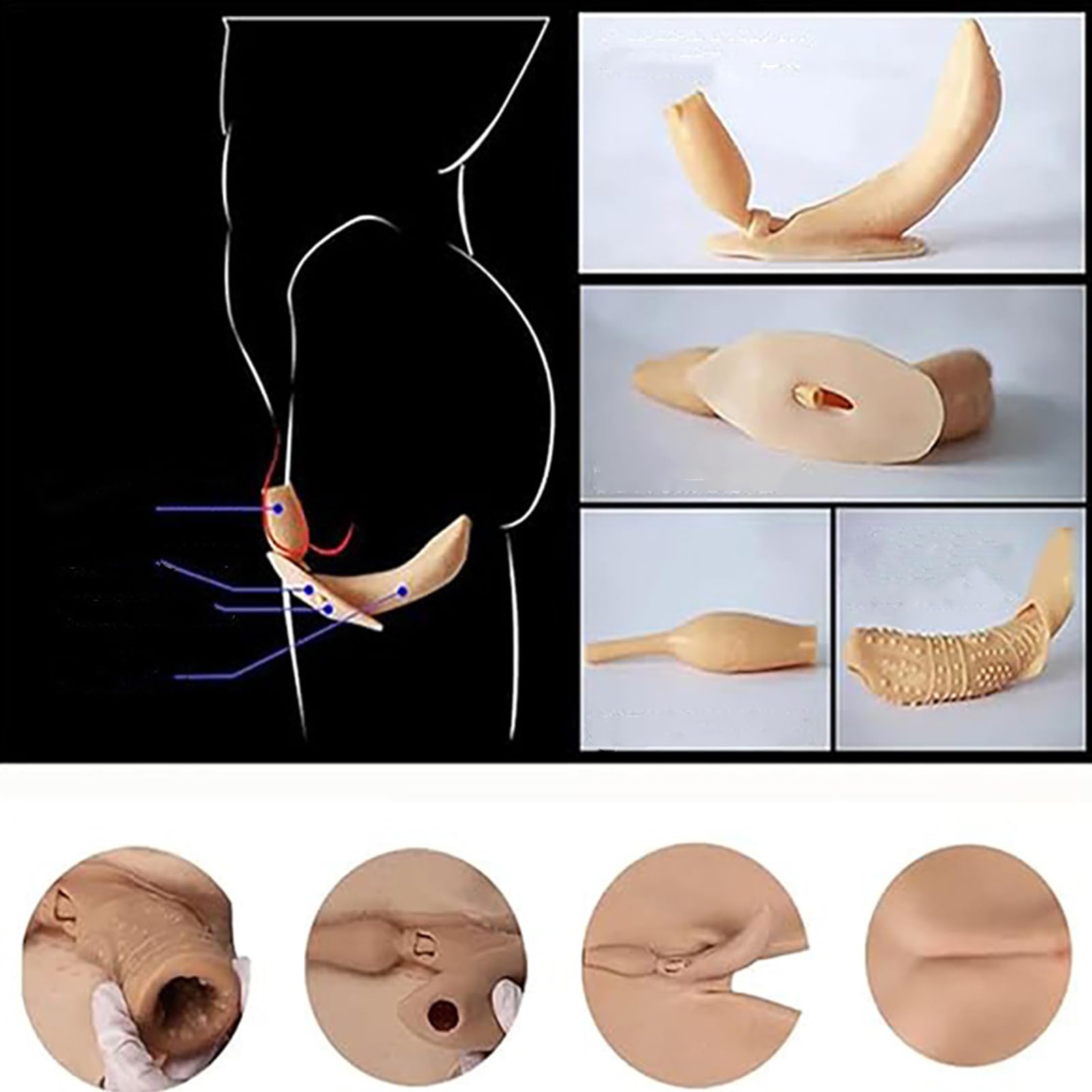 Pantalon EntièRement en Silicone pour Rehausser Les Hanches et Les Fesses, Culotte Taille Basse Push-Up pour Rehausser Les Fesses Short de ContrôLe,Skin Color,M