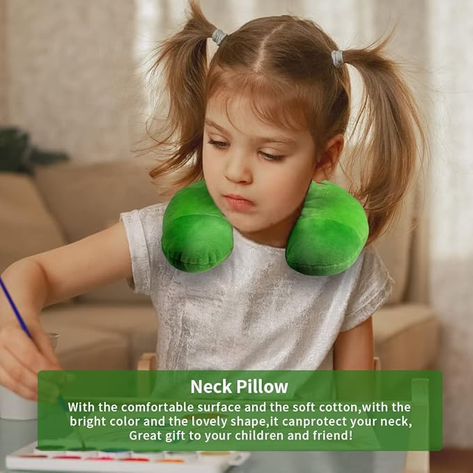Almohada de viaje infantil suave forma de rana miniatura 7