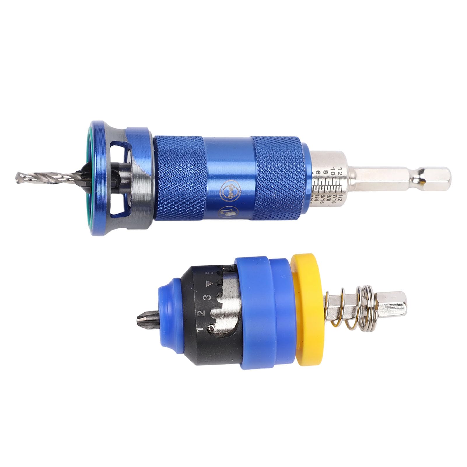 Juego de Brocas Avellanadoras, Brocas Avellanadoras con Tope de Profundidad Ajustable de 3,2 Mm a 4,8 Mm con Anillo de Profundidad Semiautomático, para Decoración de