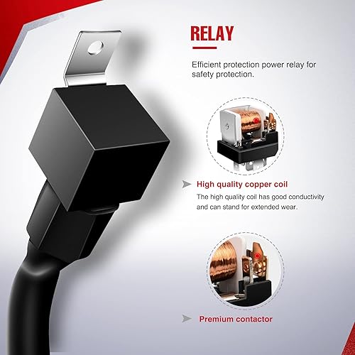 Miniatura 2 de Nilight Kit de arnés de cableado de barra de luz LED - 2 cables 14AWG de alta resistencia, 12V, interruptor de encendido y apagado, relé