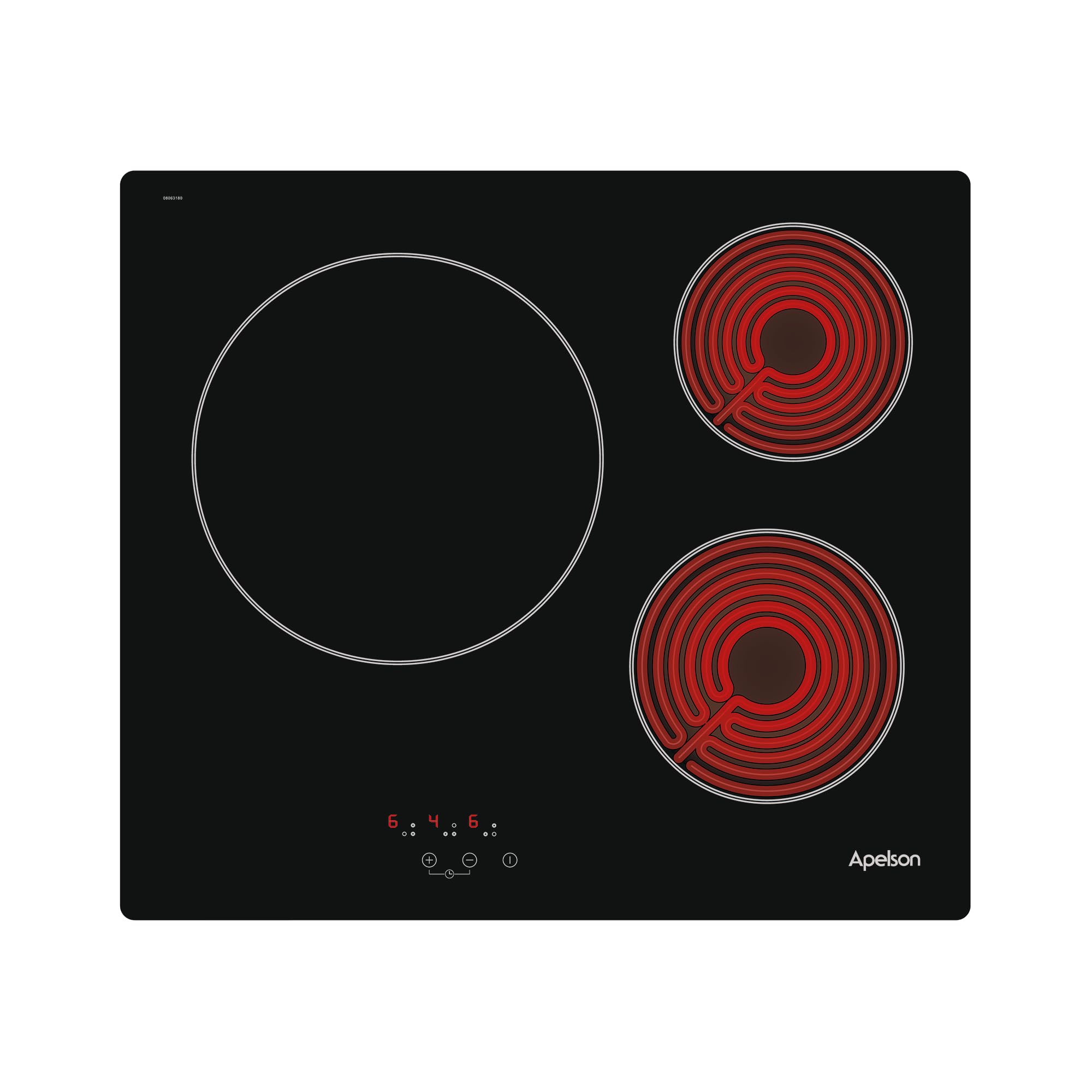 Placa Vitrocerámica Apelson AVT 3600 60cm 3 Zonas Touch Control 9 Niveles de Potencia