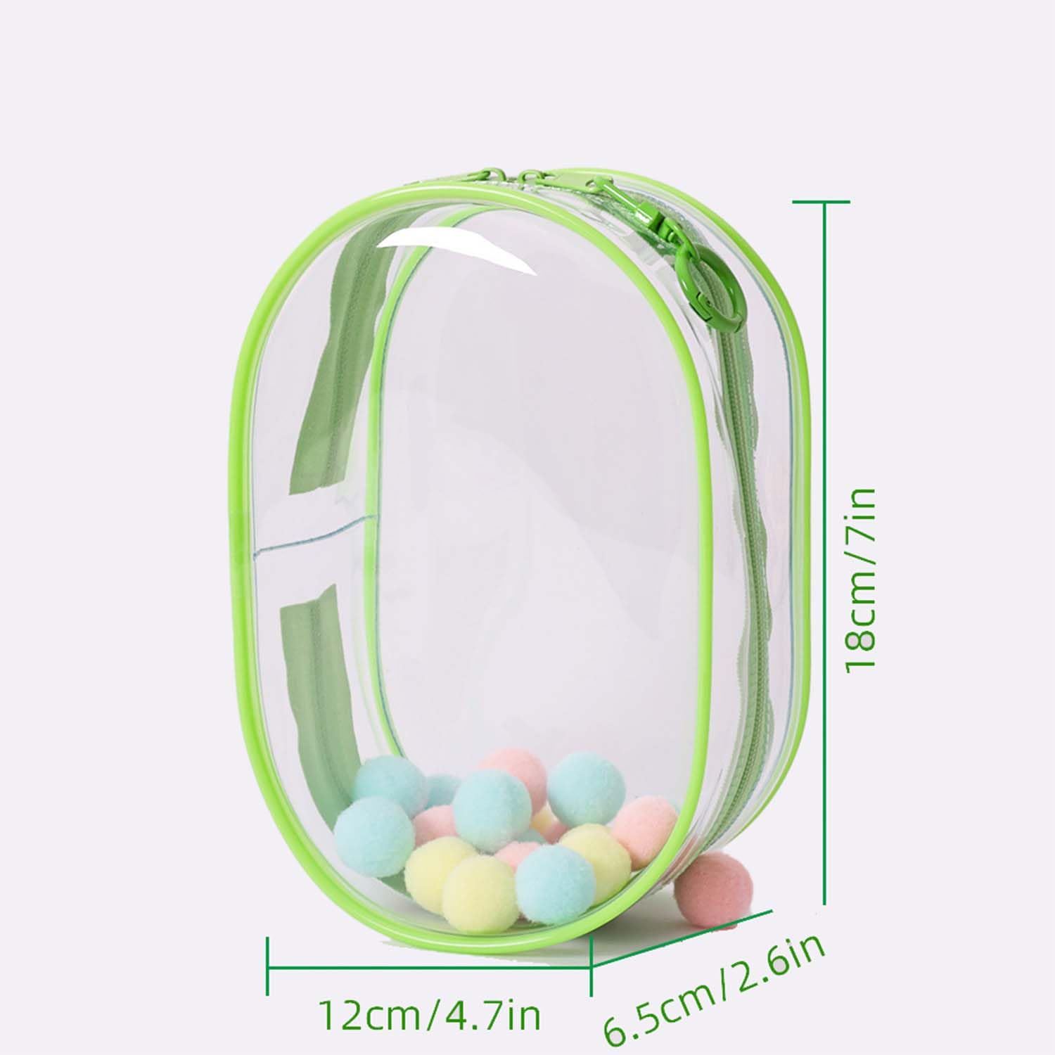 2Sets 18CM Crystal Clear PVC Doll Display Case, Hanging Dust-Proof Protector with Pompom Keychain - Image 3