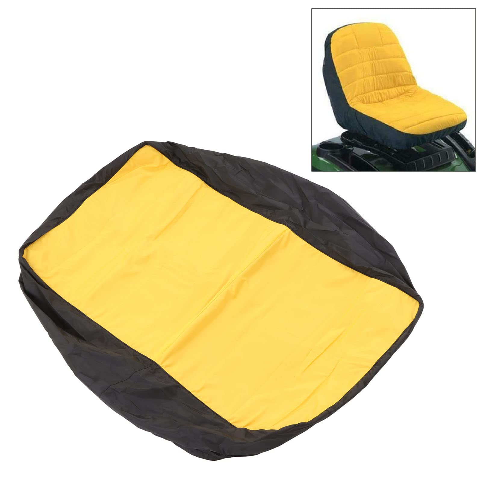 XHTLLO Riding Lawn Mower Seat Cover, Waterproof Lawn Mower Seat Cover with 3 Pockets, Universal Fit for Tractors, Forklifts, Cotton Polyester Material, Anti Slip 15in Size
