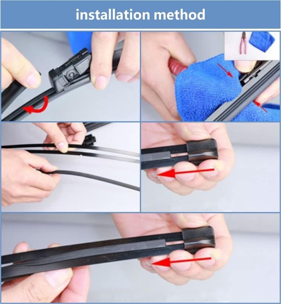 OEM Quality 4pcs Universal Auto Vehicle Insert Soft Rubber Strip (Refill) For Frameless Wiper 6mm 26" 28" 30" 32" Perfect fit for windshields (Color : 4pcs 28 inch 700mm)