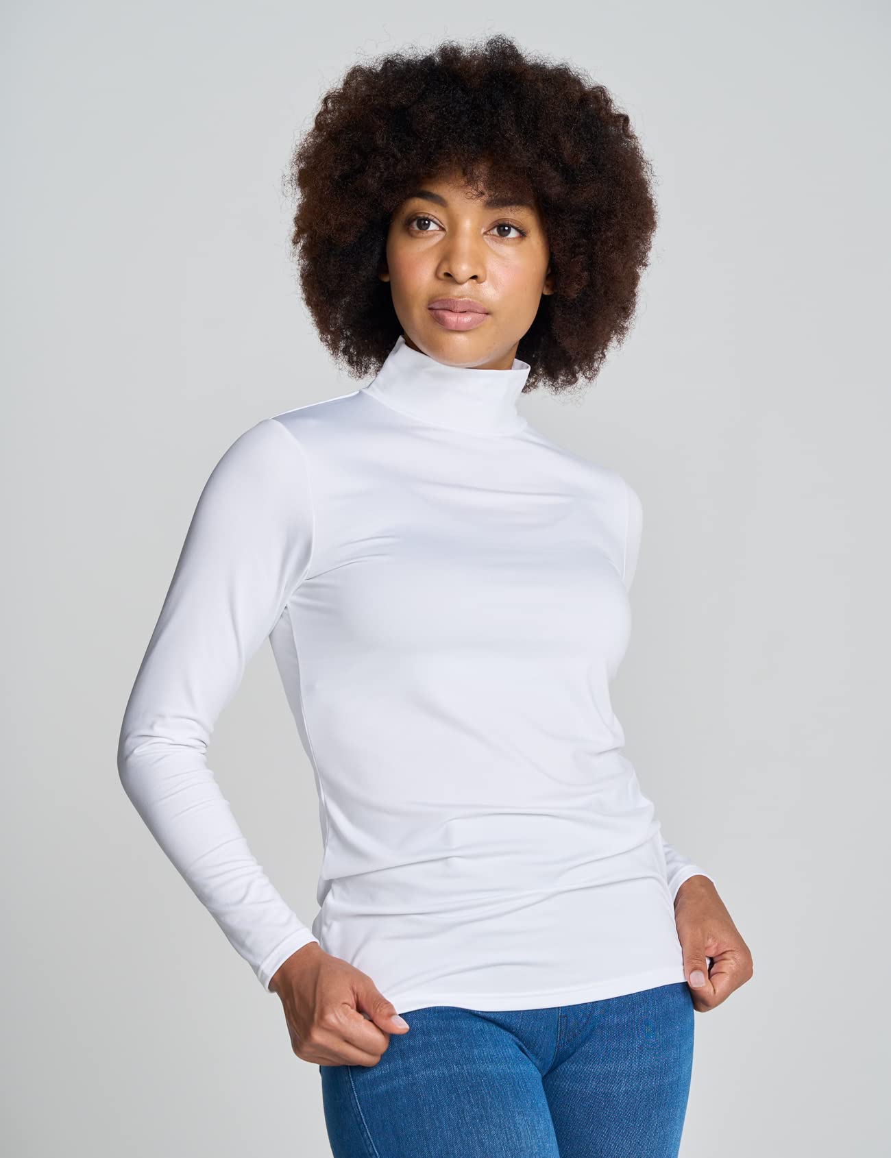 LAPASA Donna Maglia Termica Collo a Lupetto L87 L89 - Abbigliamento Termico Traspirante a Maniche Lunghe Fodera in Pile Strato Base