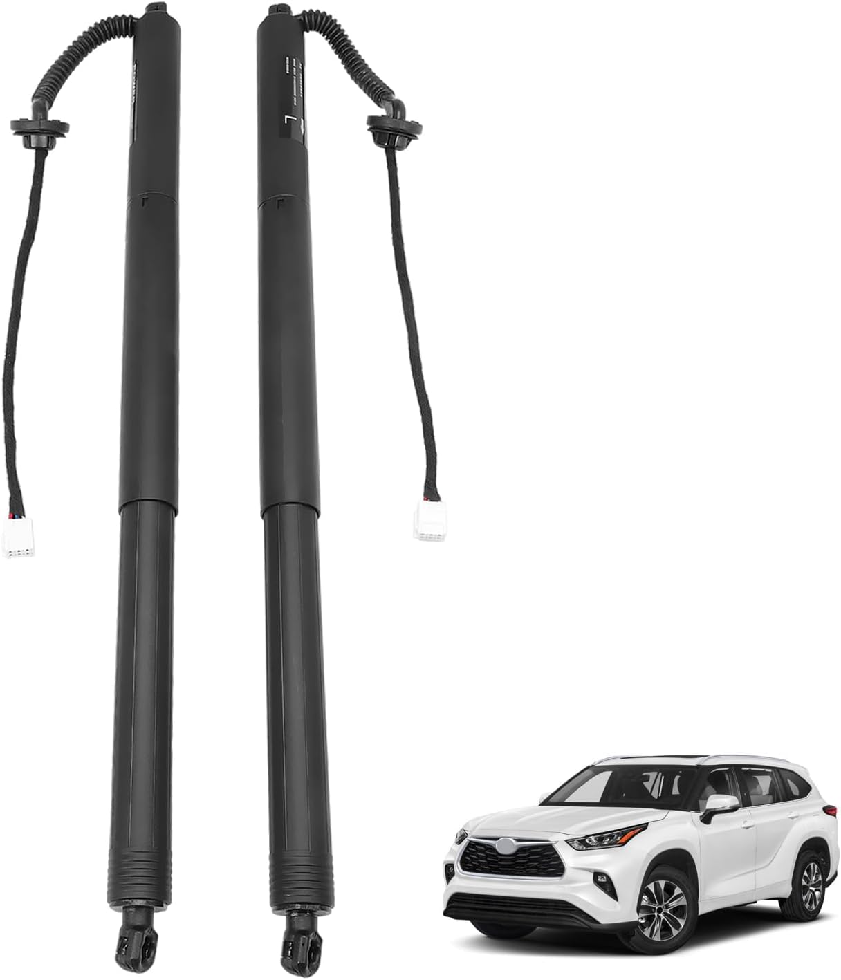2pcs 68910-0e070 68920-0e050 rear tailgate power hatch lift support shock strut assembly fits highlander 2021 2022 2023 689100e070 689200e050 (left & right)