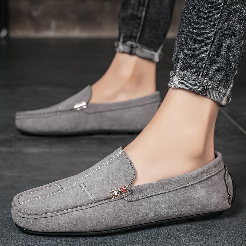 Fashion Men's Loafers Suede Vampr Vintage Prom Solid Color Round Toe Prom Wedding Tuxedo Block Heel Shoe Slip-on2