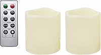 Vista 1 de Juego de 2 velas LED sin llama, impermeables, funcionan con pilas, con control remoto, de plástico, decorativas, para decoración del hogar, jardín