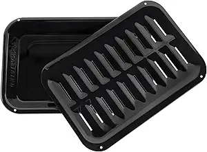 Certified Appliance Accessories SPL50008 Small 2-Piece Broiler Pan & Grill Set Porcelain-on-Steel 13