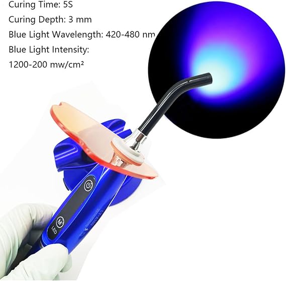 Tooth Gem Kit Led Lamp Tooth Gem Light Have Strong Flashing Gradually Strong Modes Light Tooth gem Kit Tool (UK Adapter-Silver)