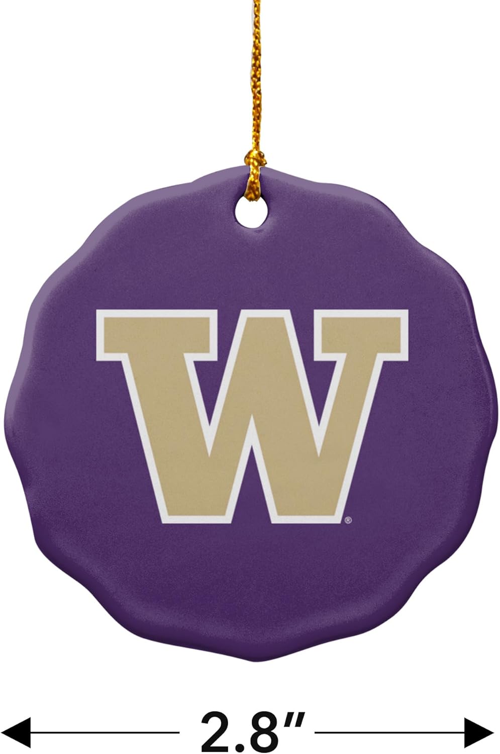 GRAPHICS & MORE University of Washington Primary Logo Porcelain Scalloped Holiday Christmas Tree Ornament - 2.8" (7.1 cm) - Image 3