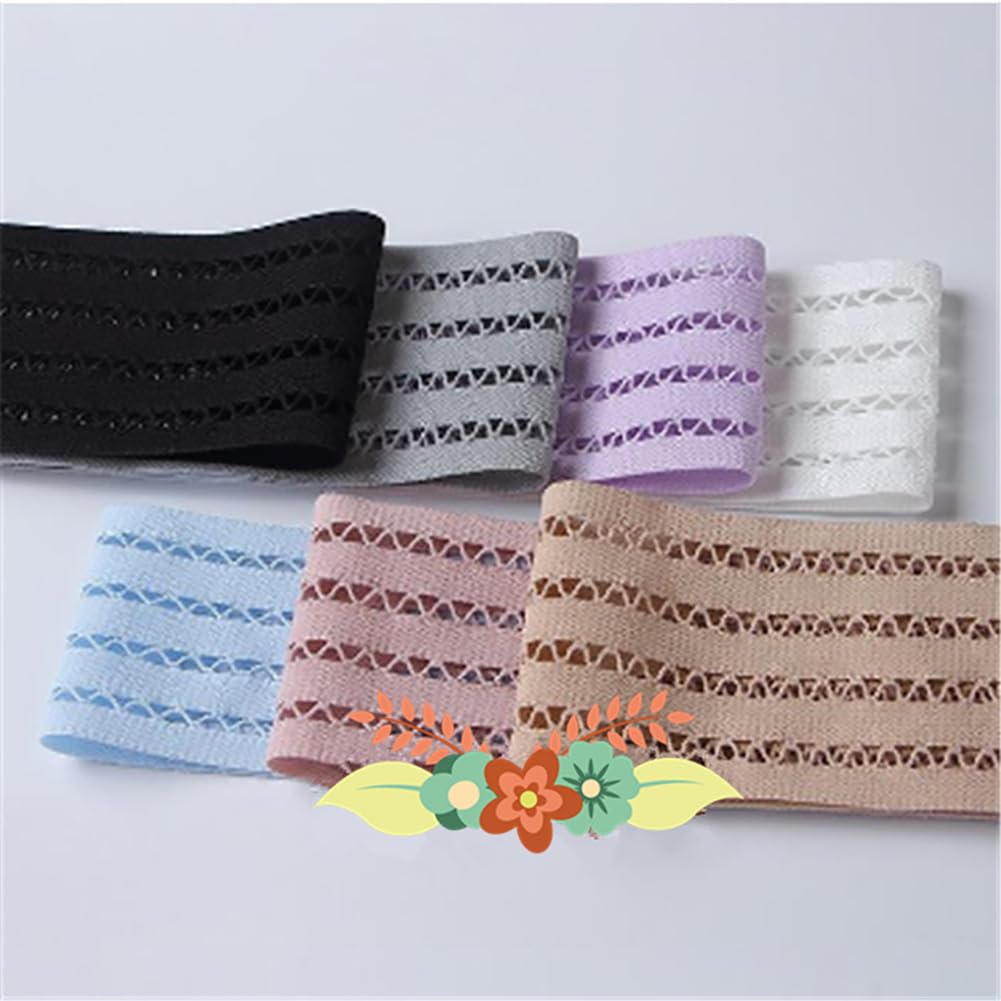 Elastico ondulato 7 cm – Elastico in rete traspirante per abiti, gonne e costumi da bagno – Elastico piatto per pantaloni in gomma elastico e indeformabile bianco 30 metri