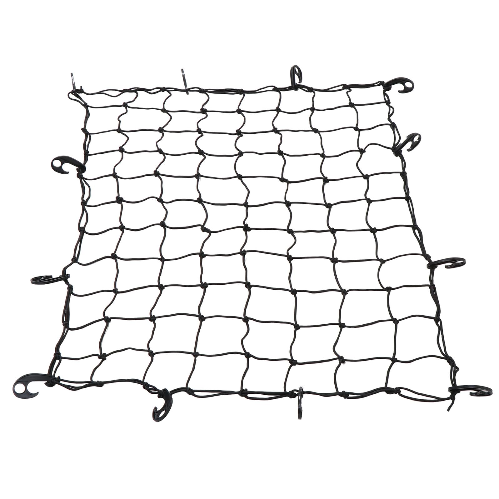 Filet Élastique à Bagages pour Voiture en Caoutchouc Noir 120x90cm, Résistant et Pratique pour Organisateur de Coffre et Chargement sur Porte-Bagages de Toit