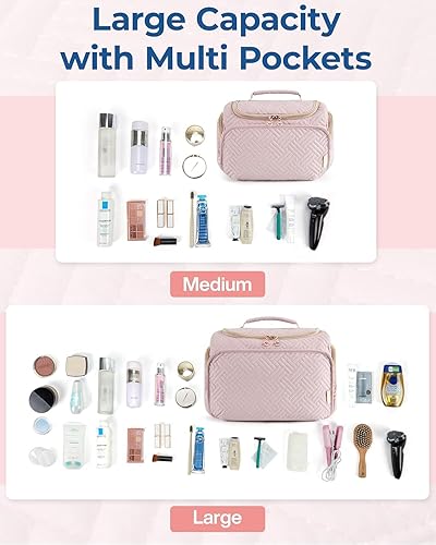 Miniatura 4 de BAGSMART Neceser de viaje para mujer organizador de cosméticos con asa bolsa de viaje para artículos de aseo personal accesorios de viaje contenedor