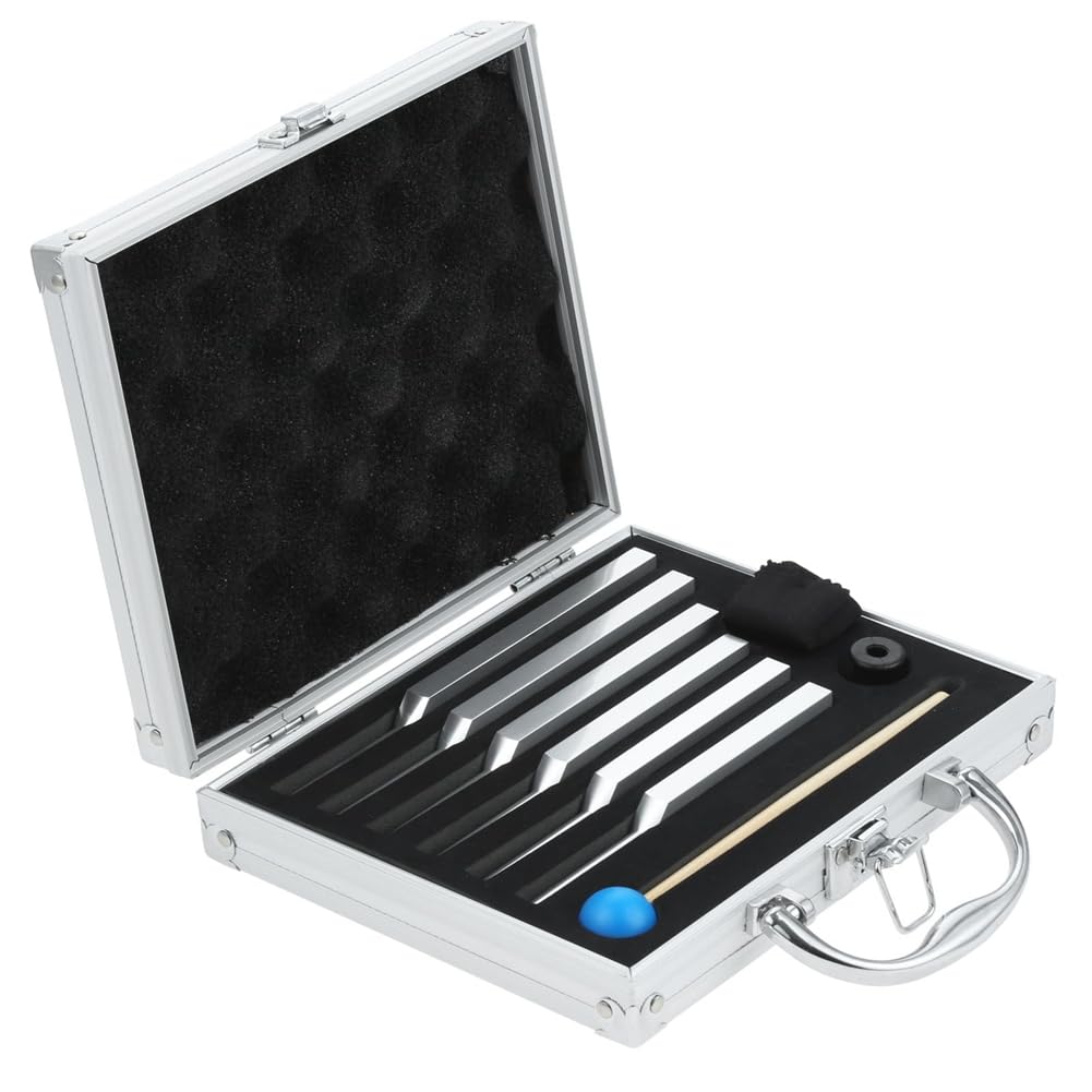 6 Diapason (UT 396Hz, RE 417Hz, MI 528Hz, SOL 639HZ, FA741HZ, la 852HZ) Lega di Alluminio con In Legno e