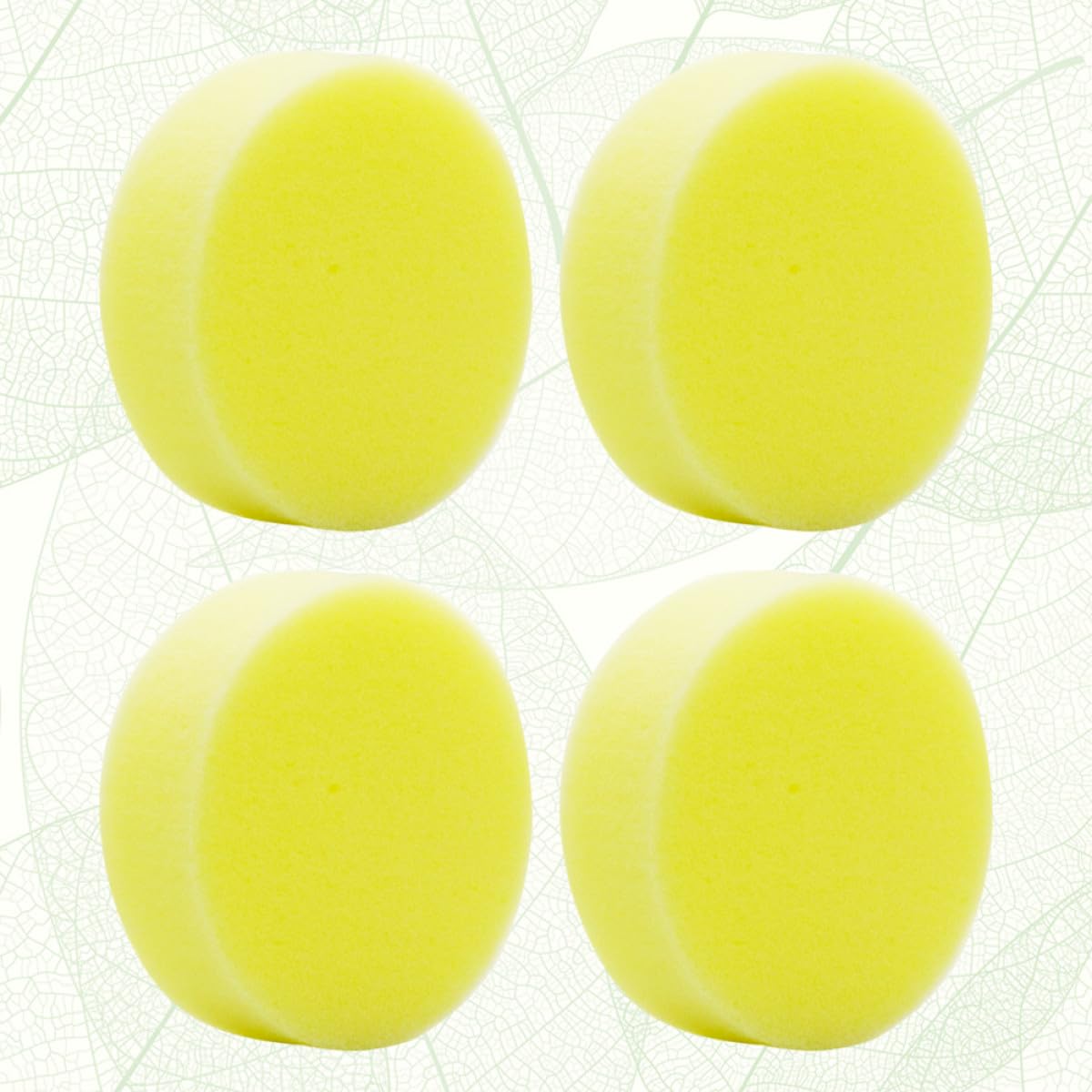 ULTECHNOVO 4 Éponges de Nettoyage en Mousse Jaune, Éponges à Polir Cirer pour Voiture et Chaussures, Coussinets Absorbants Réutilisables pour Lavage Auto et Entretien Intérieur
