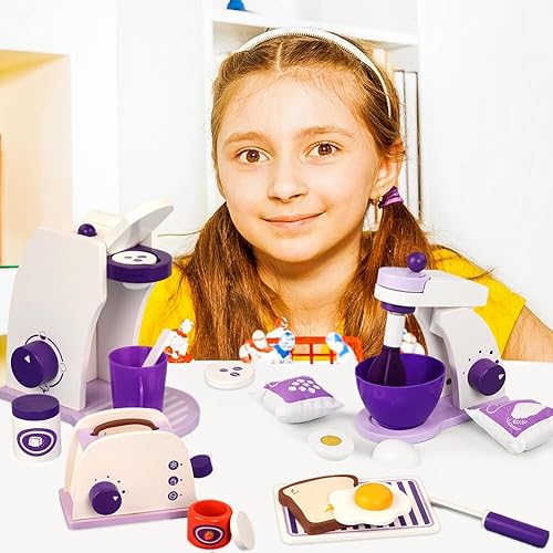 Miniatura 5 de Surakey Juguetes de cocina, juego de simulación, juego de rol, juego de rol, juguete de casa de muñecas de madera para niños, entretenimiento