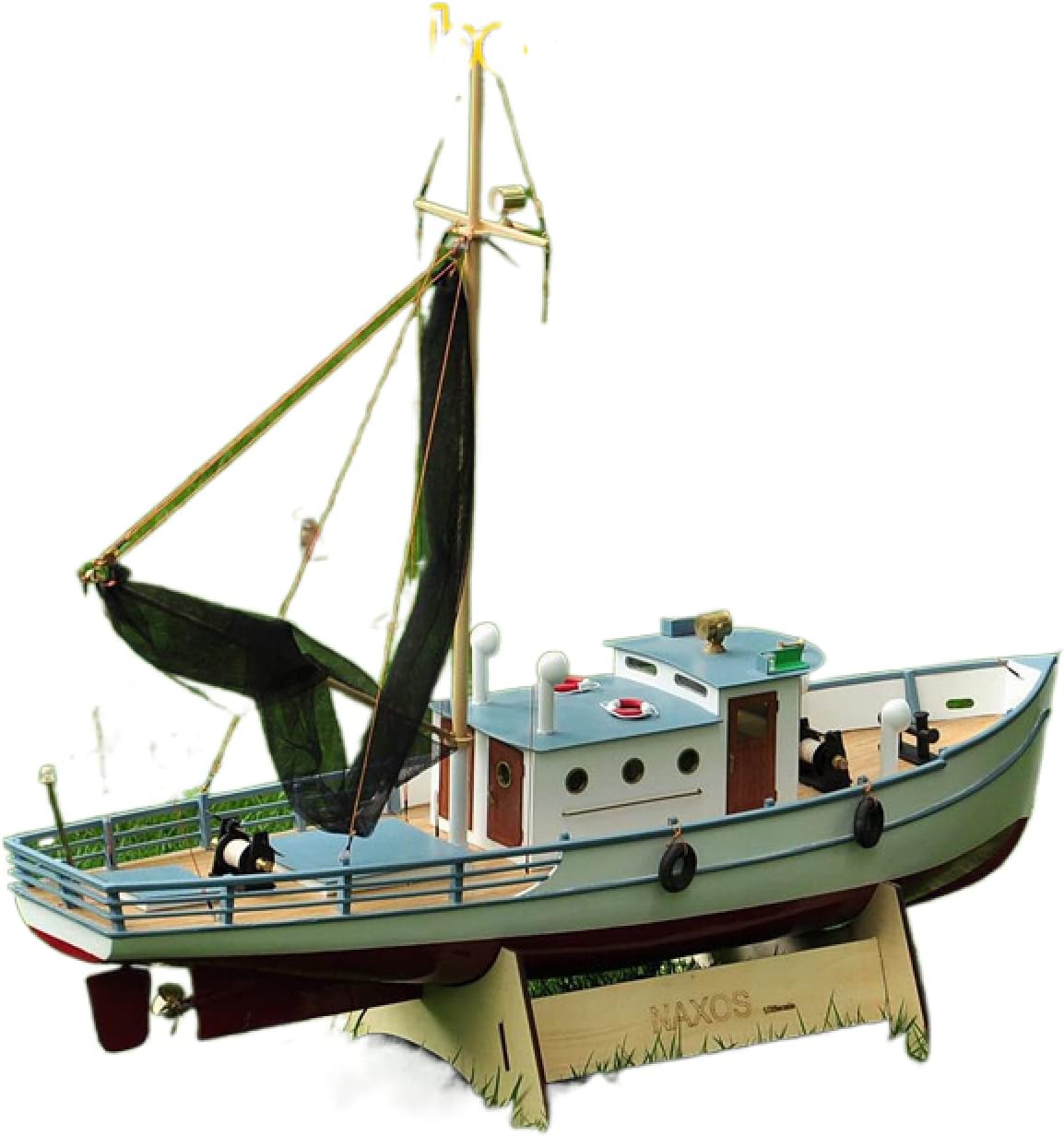 SIourso Wooden Model Ship Kit Classic Fishing Boat Model Scale 1/25