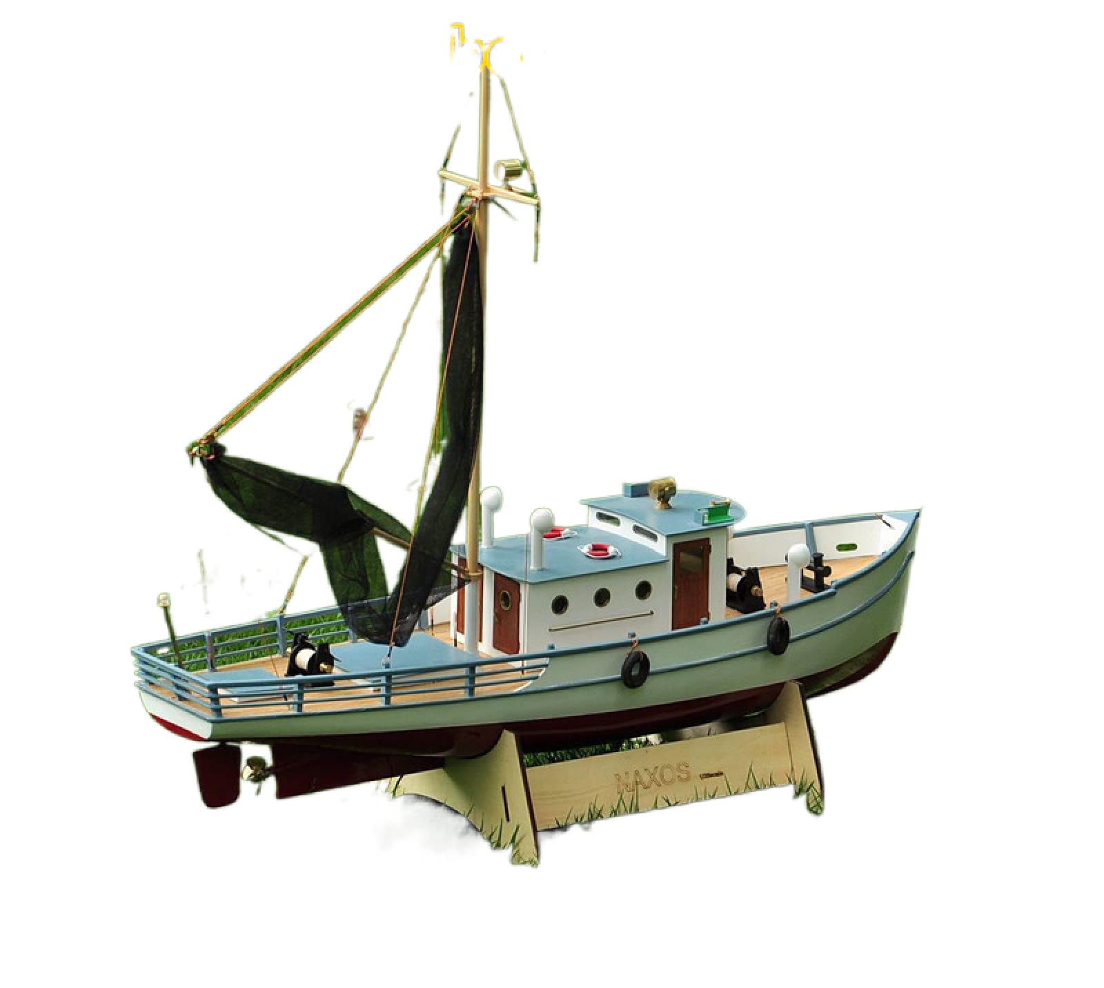 Buy Wooden Model Ship Kit Classic Fishing Boat Model Scale 1/25 Naxos Rc Fishing Ship Remote