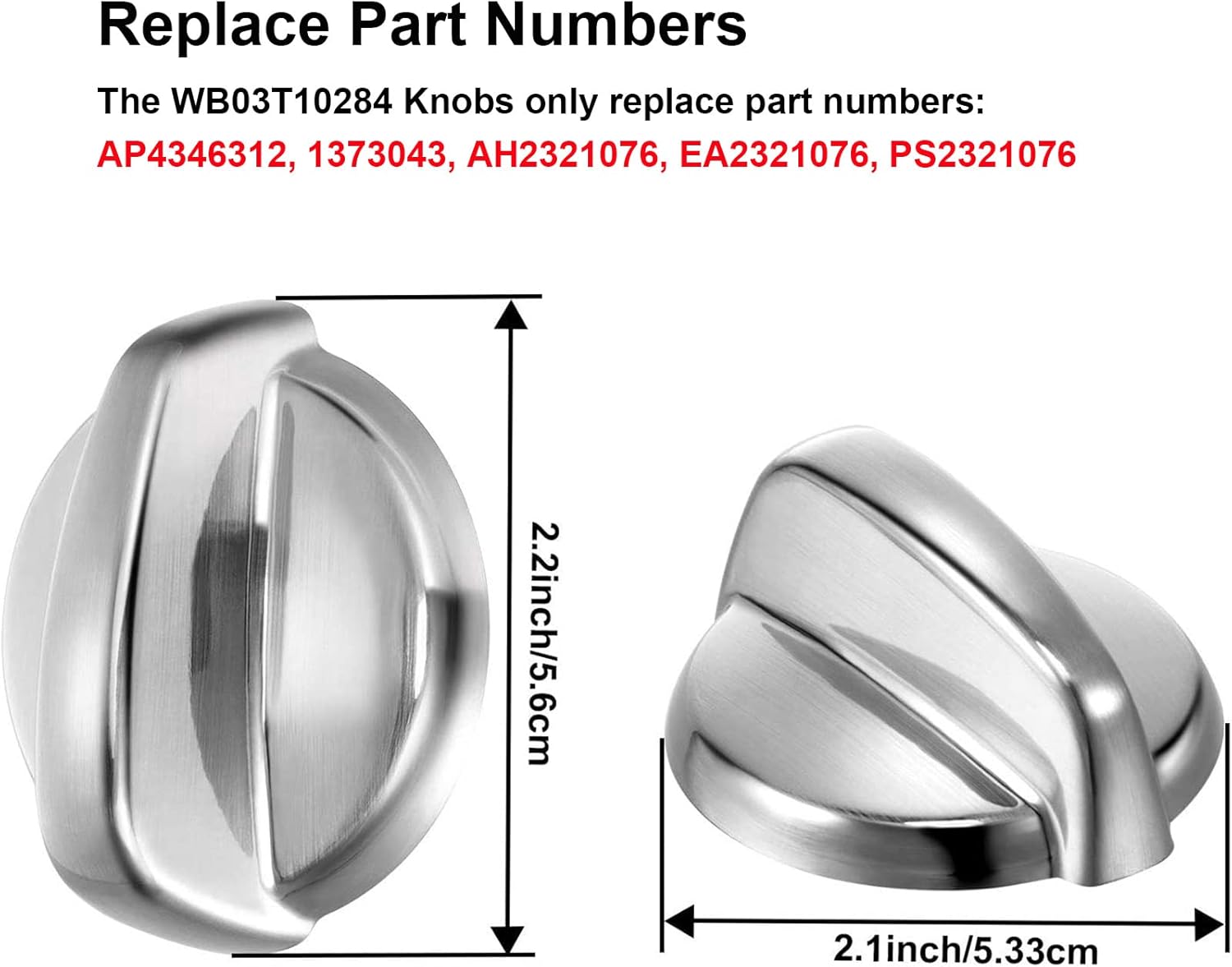 Gejoy WB03T10284 Knobs Burner Control Knobs Compatible with General Electric GE Range/Stove/Oven Replace for AP4346312 PS2321076 (6 Pack)