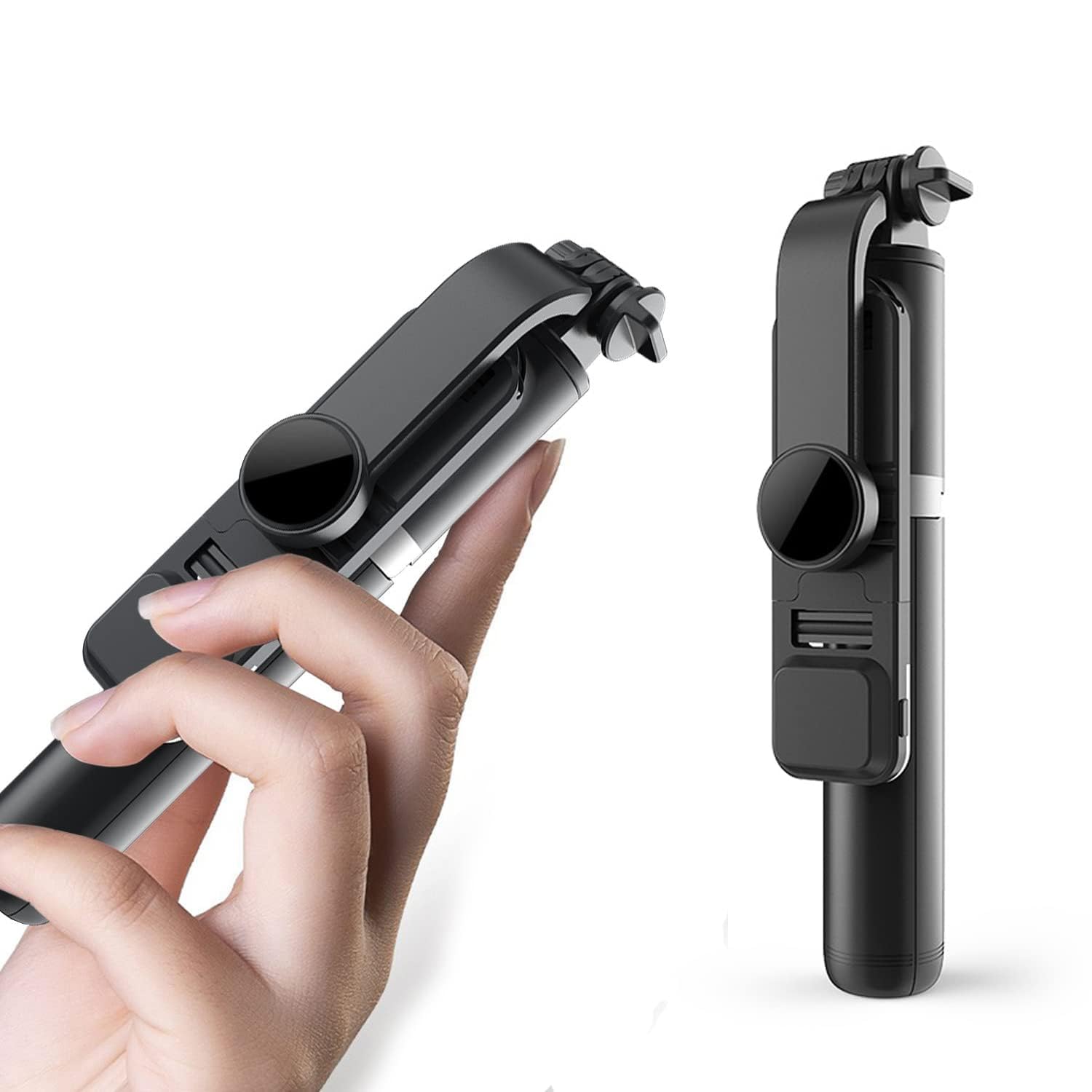 Tycom Selfie Stick with Light, 104cm Tripod with Wireless Remote, Portable Phone Holder, Phone Tripod for Tiktok Vlog Youtuber Live Video Record (Q02 Black)