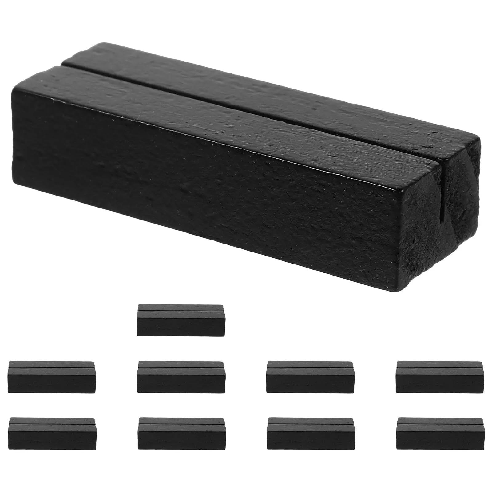 Lot de 80 porte-cartes de visite ornementaux pour table de salle à manger avec clip en bois (kaki)