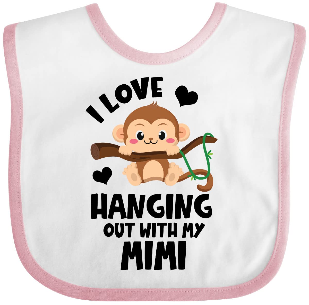 inktastic Monkey I Love Hanging Out with My Mimi Baby Bib