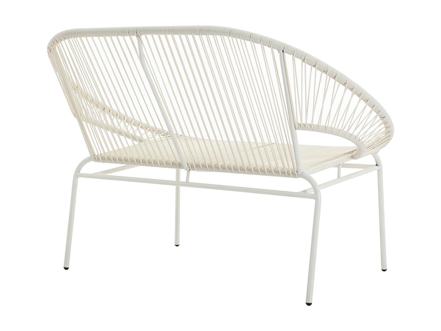 Panca da giardino in fili di Resina intrecciata Bianco - ALIOS III di MYLIA
