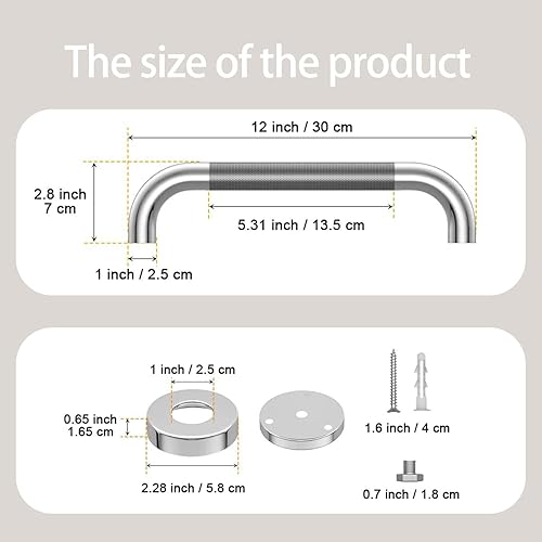 Miniatura 2 de Barra de agarre para ducha, paquete de 2 barras de agarre de ducha para personas mayores y discapacitados, mango de ducha para bañeras y duchas