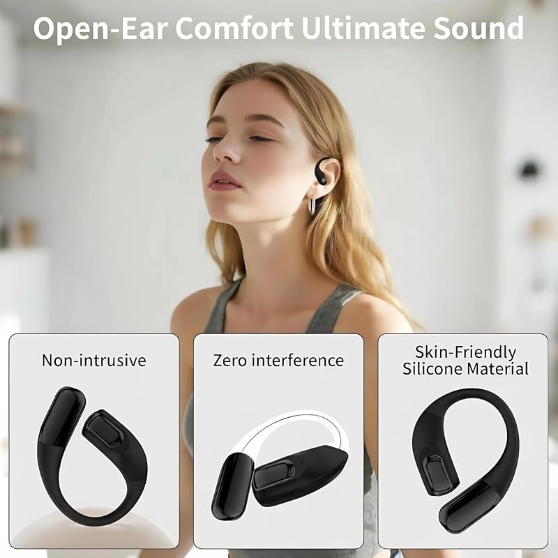 Wireless Open-Ear Headphones,Lightweight EarHooks-Style Earbuds,Bluetooth5.4 Wireless Earphones,48H Playtime, IPX4 Waterproof Running Headphones for Gym image 6