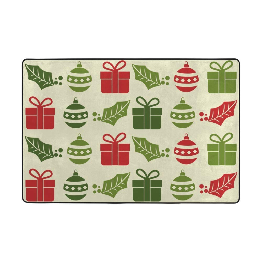 Tapis de sol Noël velours corail épais vert et doux haute densité 152x99 cm