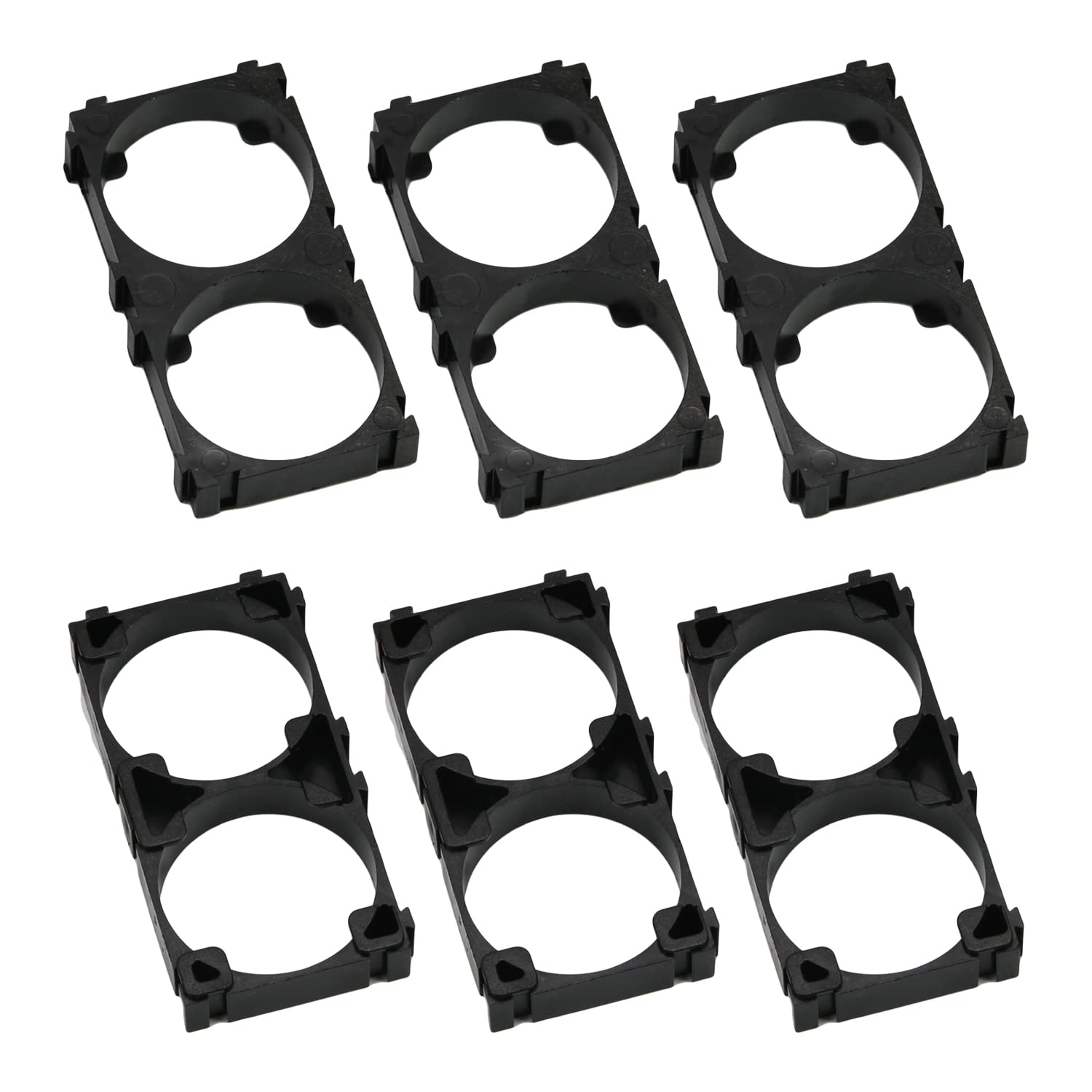 10-Pack 32650 Battery Holder Bracket – 2x3 Cell ABS Plastic Frame With Card Slot For Free Combination, Ventilation, And Fire-Resistant Design