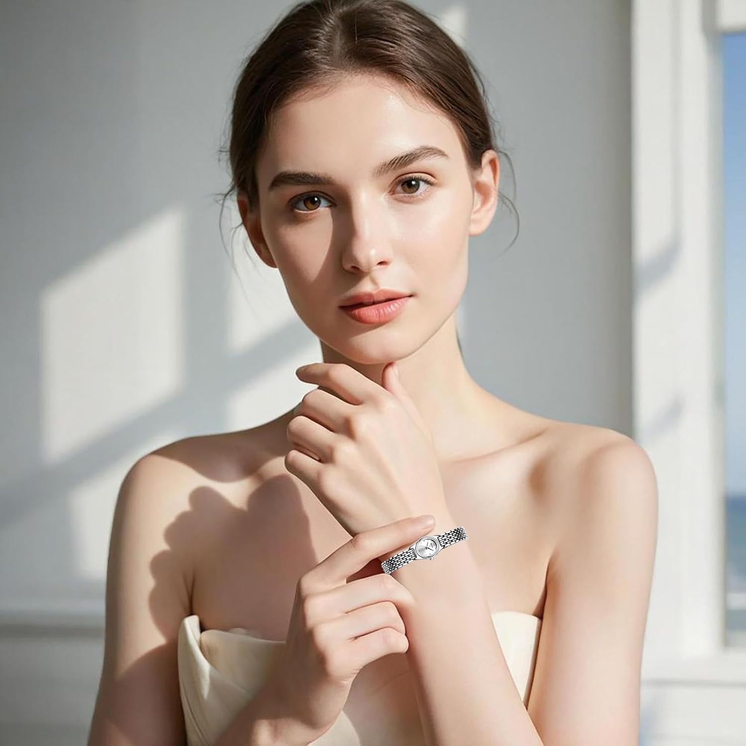 Petite Vintage Luxury Women Watch, Japanese Movement, Elegant Retro Ladies Dress Watch, Water Resistant, Adjustable Bracelet with Tool - Image 4