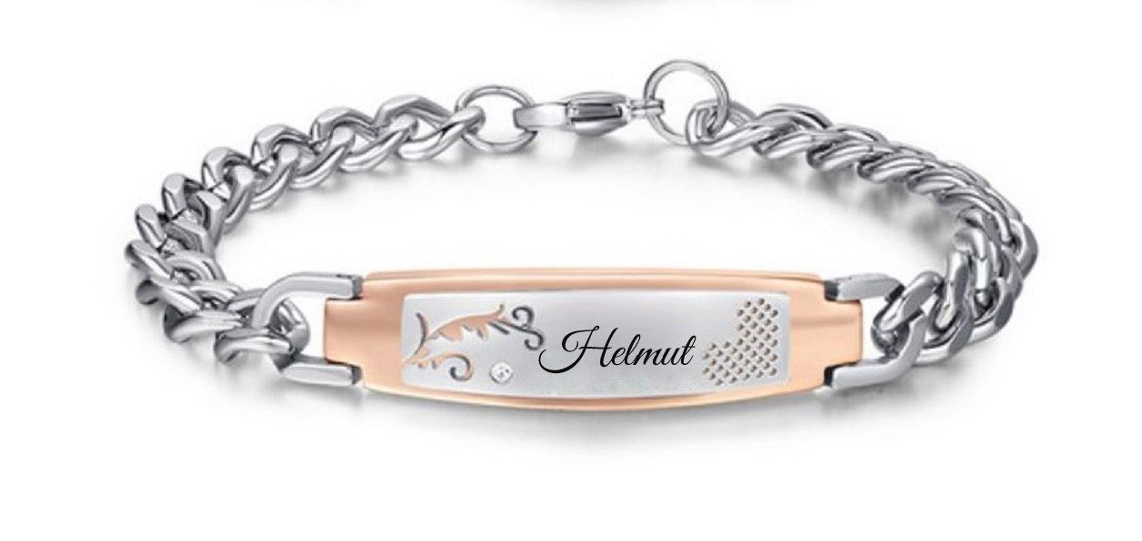 Wunderschöne ID Edelstahl Armbänder Partnerarmbänder Paar mit Gravur nach Wunsch TOP Armband