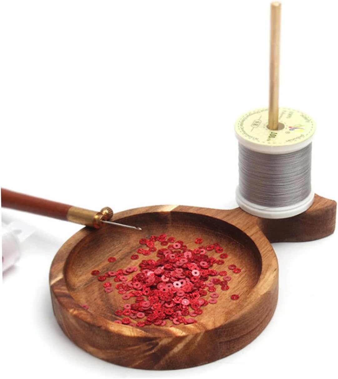 LIOOBO Wooden Fish-shaped Beading Tray with Spool Holder for Diy Crafts for Activities Enhances Creativity and Coordination Beading Projects